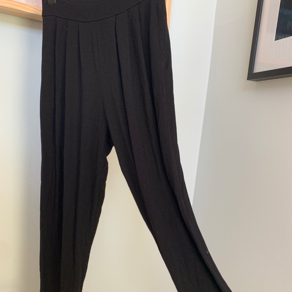 ASOS Petite Black Cotton Drop Crotch/Harem Bants
